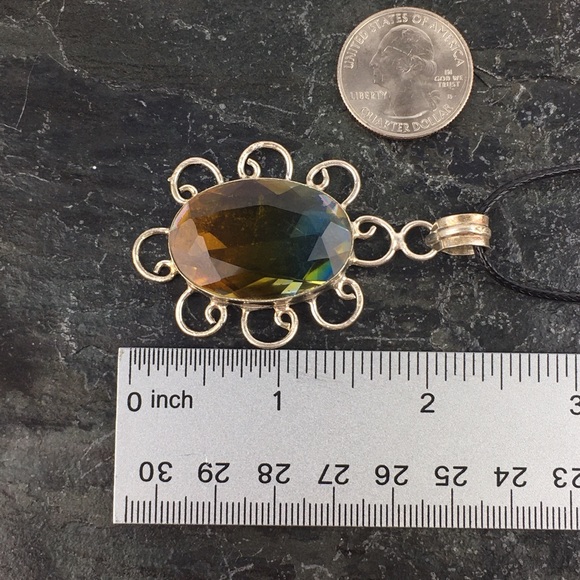 Sim Bi Color Tourmaline Pendant Necklace - Picture 8 of 12